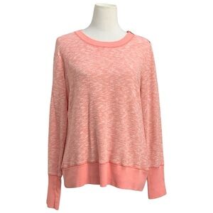 Merona lightweight heathered coral shoulder zip sweatshirt pullover